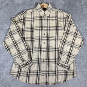 Dockers Plaid Button Up Cotton Pocket Long Sleeve Short Size Large Men’s